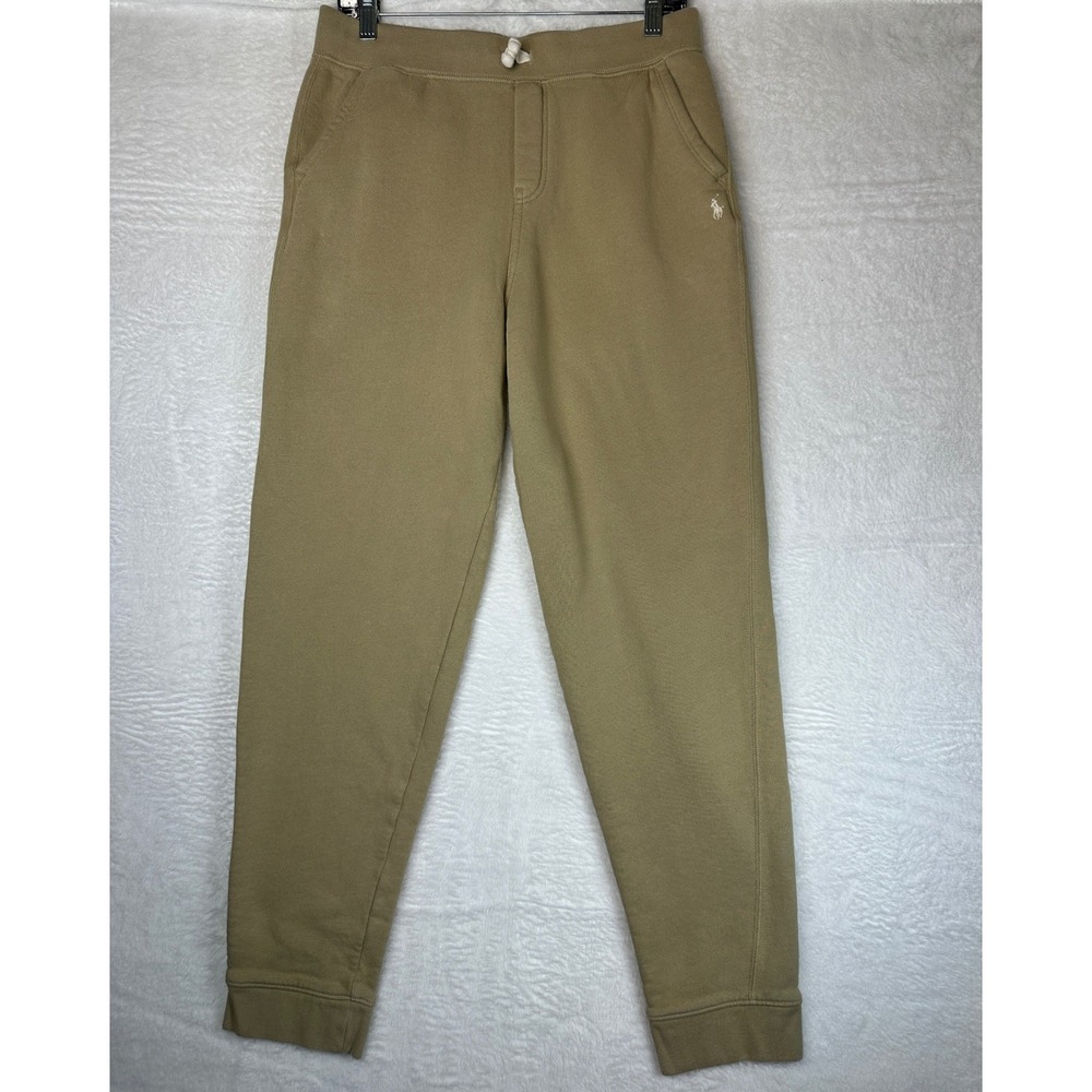 Polo Ralph Lauren Joggers Boys XL 18-20 Tan Fleece Lined Sweatpants